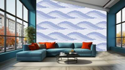 Blue waves on a white background. Sea. Background, wallpaper. Em Wall mural