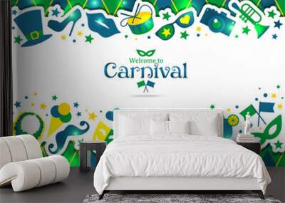 bright carnival background and sign welcome to carnival Wall mural