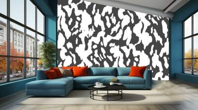 abstract styled snake scales animal skin seamless pattern design. black and white seamless camouflag Wall mural