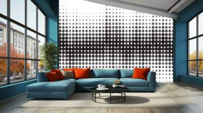 An abstract black and white halftone background Wall mural