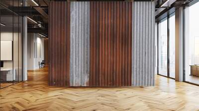 fluted wall texture or metal texture background. texture background. rust or construction Wall mural