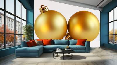 gold christmas balls Wall mural