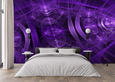 Abstract purple technology background - computer-generated image Wall mural