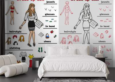 dress up doll Wall mural