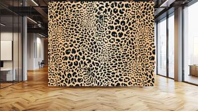 Realistic leopard print. Vector seamless pattern. Animal skin texture. Stylish background of jaguar, leopard, cheetah fur. Abstract exotic african style pattern. Trendy repetitive decorative design Wall mural