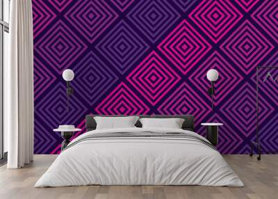 Vector abstract geometric seamless pattern with colorful squares, rhombuses Wall mural