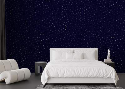 Vector seamless pattern with small hand drawn golden chaotic dots, spots on black background. Trendy abstract minimalist luxury gold spotted texture. Abstract spray grunge texture. Night sky pattern Wall mural