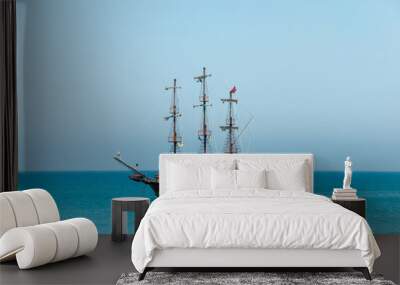 pleasure boat the mediterranean sea Wall mural