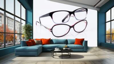 Stylish glasses for women with monofocal lenses Wall mural