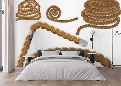 a variety of rope frames with twisted ropes Wall mural