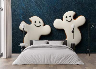 Two Funny Halloween cookies Wall mural