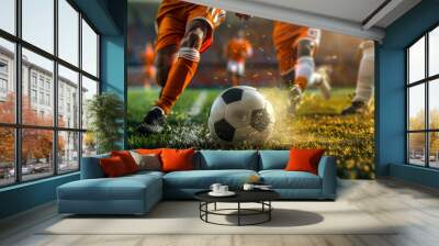 football soccer player ball stadium Wall mural