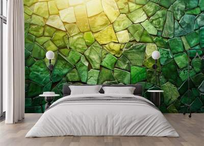 Green mosaic abstract background Wall mural