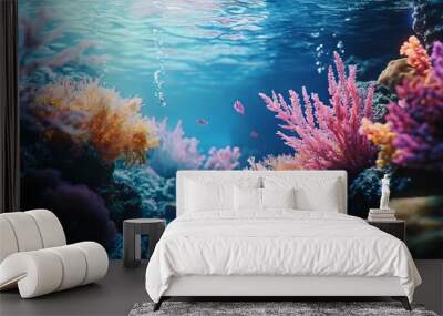 Incredible underwater wildlife in coral reefs Wall mural