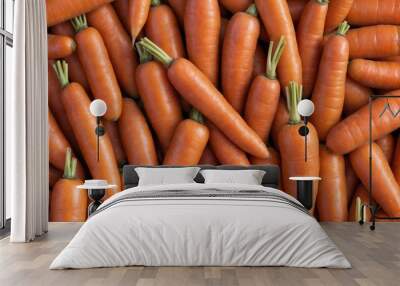 Fresh carrots background. Organic carrots. Wall mural