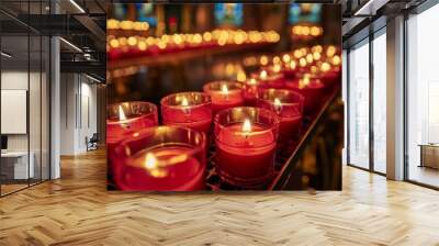 lit church candles Wall mural