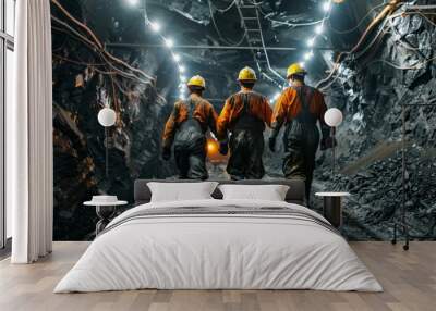 miners underground in the mine working people Wall mural