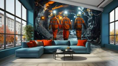 miners underground in the mine working people Wall mural