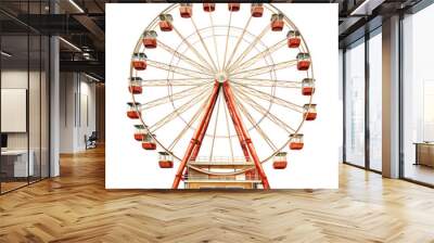 attraction ferris wheel isolated on transparent background Wall mural