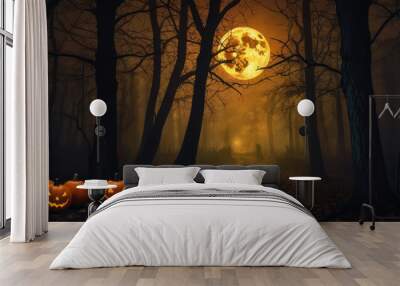 halloween background with pumpkin Wall mural