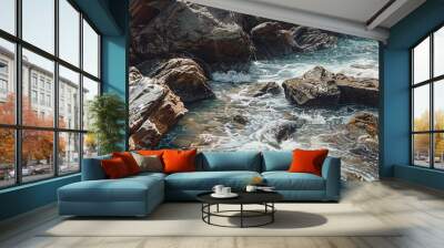 Wet Rocky Shore Wall mural