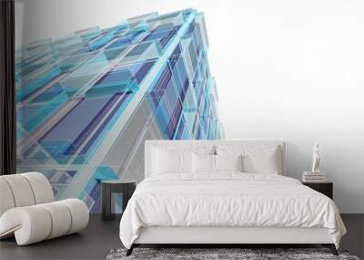 Modern architecture building 3d illustration Wall mural