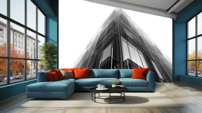 Modern architecture building 3d illustration Wall mural