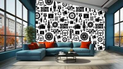 Auto spare parts seamless pattern Wall mural