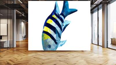 Colorful polygonal style design of fish Wall mural