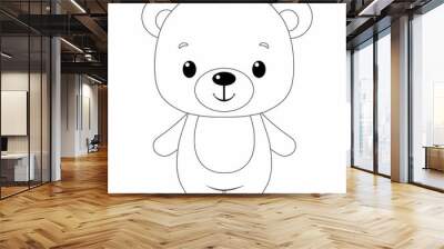 Beautiful teddy bear outline design Vector  Simple icon. Eps 10.  Wall mural