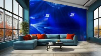 Disco ball with bright rays, night party or concert background Wall mural