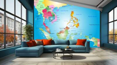 southeast asia map Wall mural