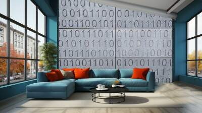 Binary code, zeroes and ones wall background texture Wall mural