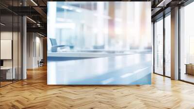 Abstract blur and defocused modern office interior for background  AI generated illustration Wall mural