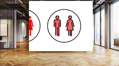 Man and woman icon set illustration. male and female sign and symbol. Girls and boys Wall mural