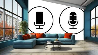 Microphone icon vector illustration. karaoke sign and symbol Wall mural