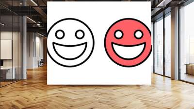 smile icon vector illustration. smile emoticon icon. feedback sign and symbol Wall mural