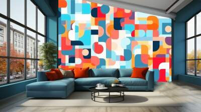 colorful geometric pattern with repeating shapes Wall mural