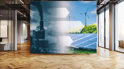 energy transition from fossil fuel to green energy. Wall mural