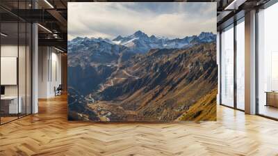 Furka and Grimsel two scenic mountain pass roads in Switzerland Wall mural