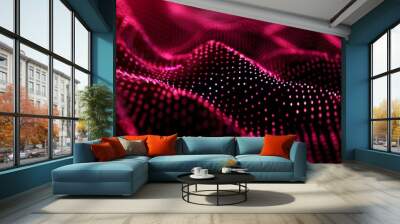 Abstract digital particle wave technology background Wall mural