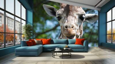 close up of a giraffe Wall mural