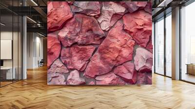 Seamless red stone surface - Red rock texture Wall mural