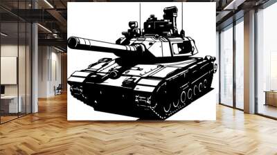 tank vector illustration isolated on transparent background. 
 Wall mural