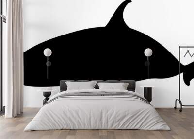 whale illustration isolated on transparent  background. 
 Wall mural