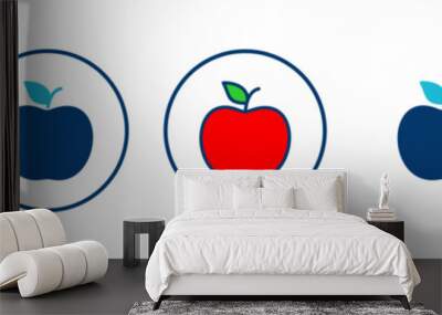 Apple icon vector isolated on white background. Apple vector icon. Wall mural