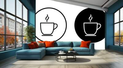 coffee cup icon vector isolated on white background. Coffee cup icon. Coffee vector icon. Tea Wall mural