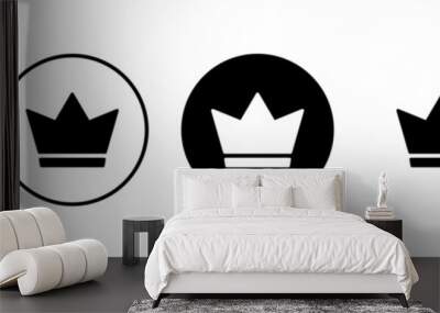 Crown Icon vector isolated on white background. Crown symbol. Crown vector icon Wall mural