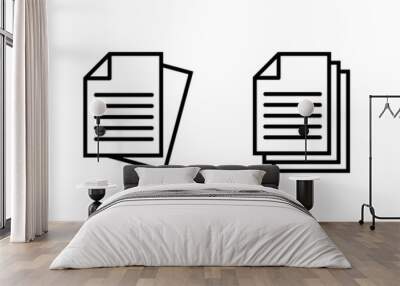 Document icons set. Paper icon. File Icon Wall mural