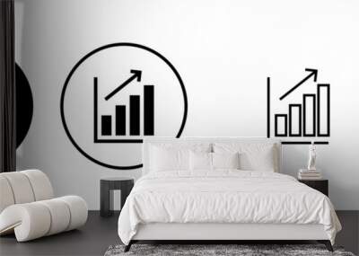 Growing graph Icons set. Chart icon. Graph Icon in trendy flat style isolated Wall mural